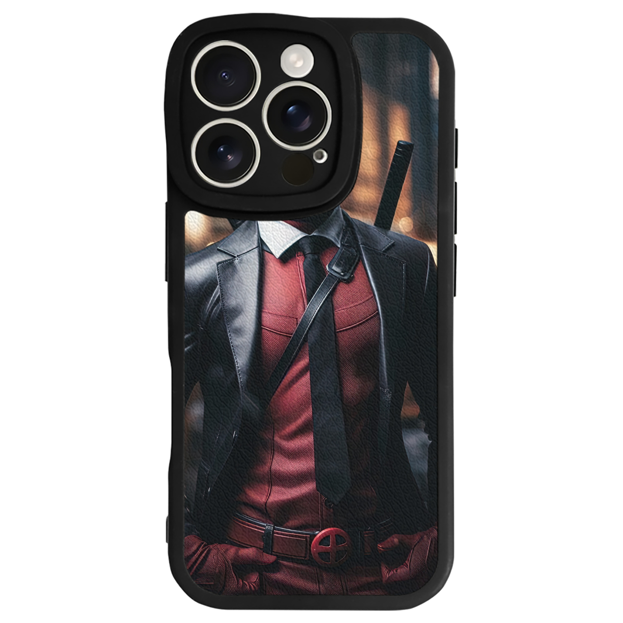 （画像用） Deadpool デッドプール 【iPhone 16シリーズ対応】シリコンスマホケース（レザー調） 材質：シリコン